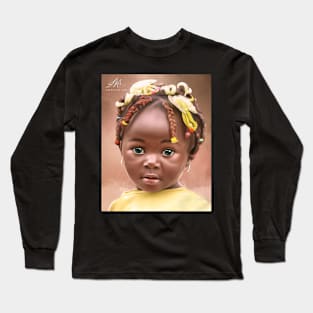 Little African Girl Painting Long Sleeve T-Shirt